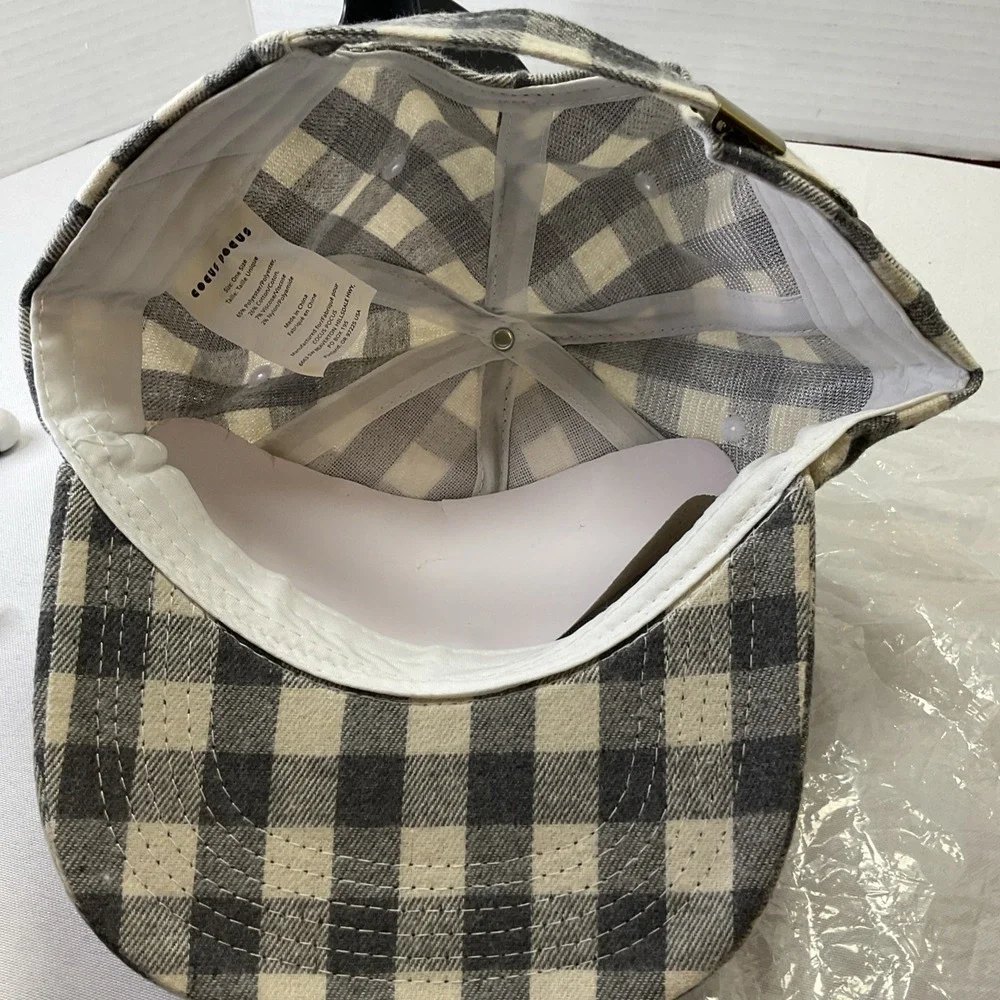 Cocus Pocus Buffalo Check Gray Plaid Adult‎ Strap Back Cap Hat